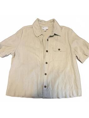 TOG Shop Beige Short Sleeve Button-Up Shirt
